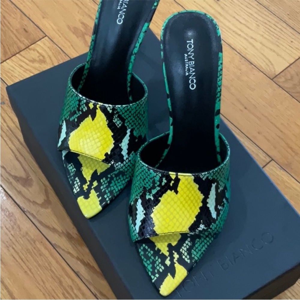 Tony Bianco Maximus Snakeskin Print Heels